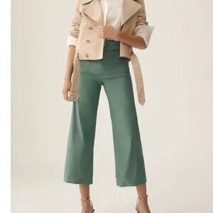 The Colette Magic Fabric Crop Wide-Leg Pants by Maeve Green Anthropologie